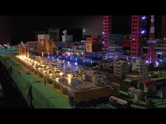 【4K】ひたすら眺めてプラレール「夜の空港」～鉄道模型広場inルミエール府中～