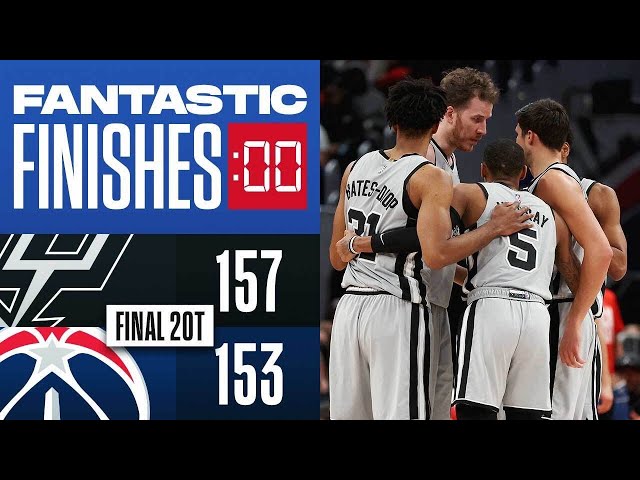 Final 1:02 WILD 2OT ENDING Spurs vs Wizards 👀👀
