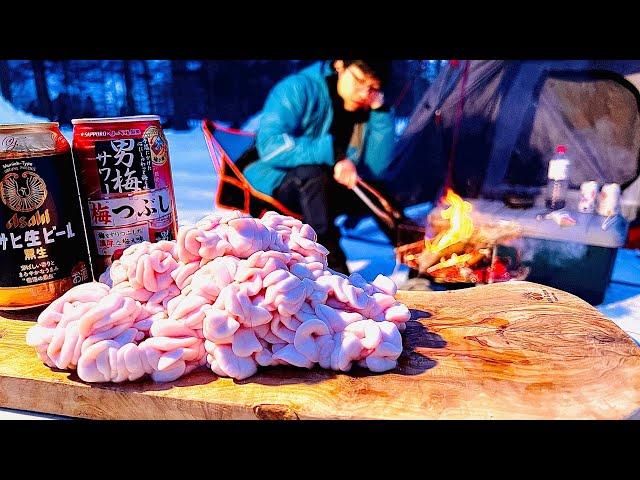 －10℃の雪中キャンプで白子1kg、○○の肝、カキ使い切り痛風鍋!!